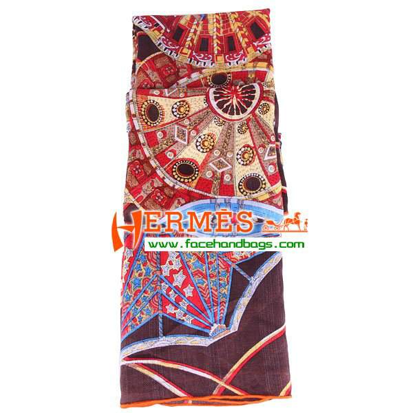 Hermes Hand-Rolled Cashmere Square Scarf Coffee HECASS 130 x 130 - Click Image to Close